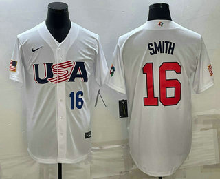 Men's USA Baseball #16 Will Smith Number 2023 White World Baseball Classic Stitched Jersey,We sell and wholesale Men's USA Baseball #16 Will Smith Number 2023 White World Baseball Classic Stitched Jersey on line form chian!